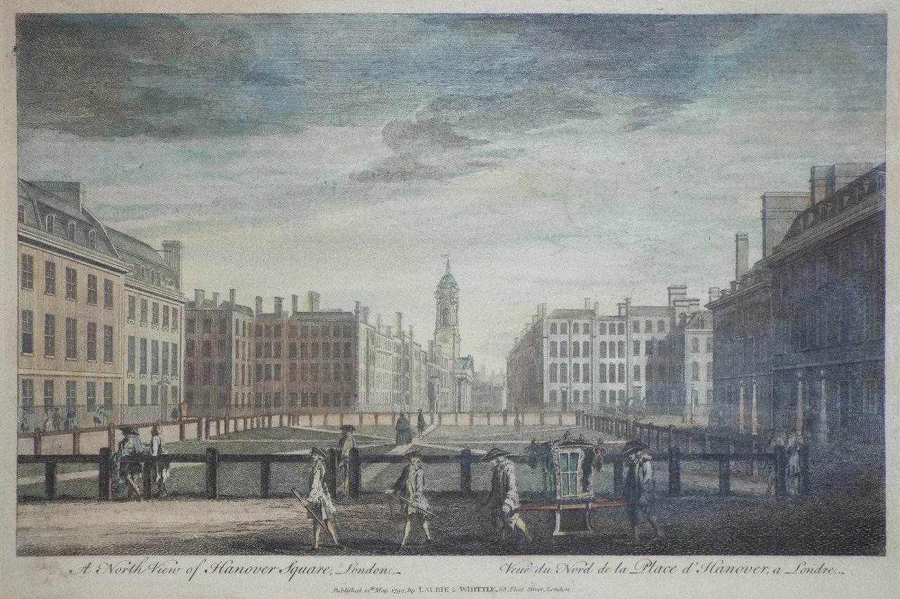 Print - A North View of Hanover Square, London. Veue du Nord de la Place d'Hanover, a Londre.